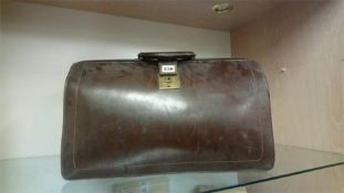 A leather brief case