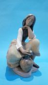 A large Lladro figure of a girl, stamped 3525, 36cm high