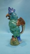 A Mosanic pottery jug, in the form of a parrot