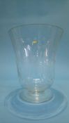 A 19th century etched glass flower vase, 25cm high