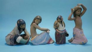 Four Lladro Indian figures