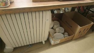 Electric radiator and two boxes of china