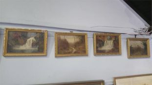 Ralph Johnson (1896-1980), oil on board, signed, set of four, 'Landscapes', 19 x 29cm