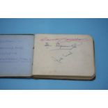 An autograph book, signatures including Stanley Matthews