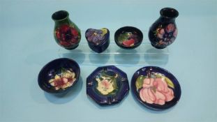 Seven various pieces of Moorcroft pottery