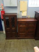 An Old Charm oak TV cabinet and hifi cabinet