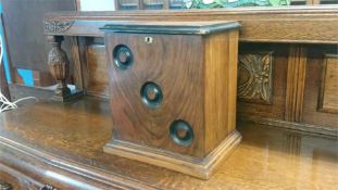 A walnut correspondence box, with fitted interior