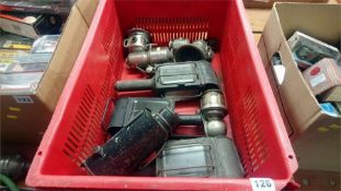 Box of Railway lamps, carriage lamps etc.