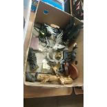 A box of spelter metal ware animals