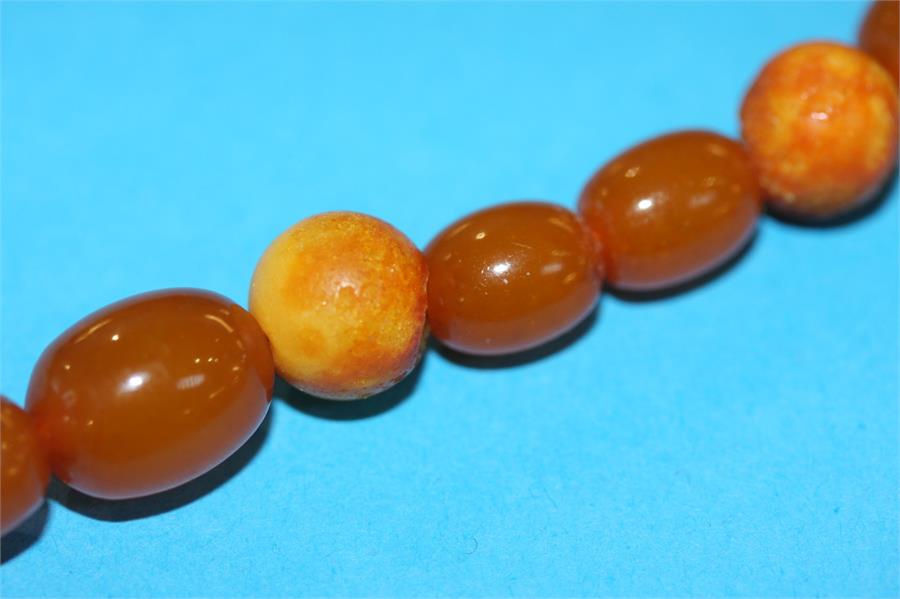 A string of egg yolk Amber coloured beads, 58 grams - Image 5 of 7