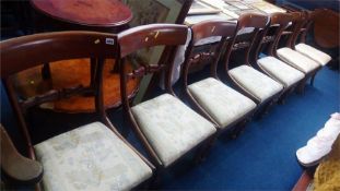 A set of five 19th century mahogany chairs and a pair of chairs