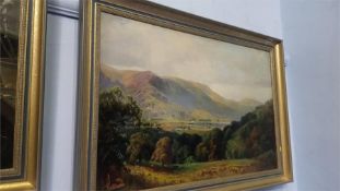 Ralph Johnson (1896-1980), Oil on canvas, signed, dated 1921, 'Lake District View', 50 x 75cm