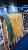 A yellow and green Durham quilt