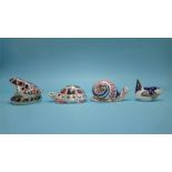 Four Royal Crown Derby paperweights