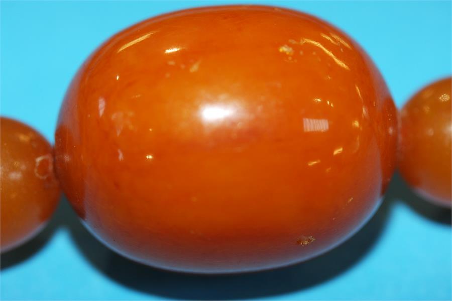 A string of egg yolk Amber coloured beads, 58 grams - Image 3 of 7