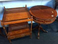 Two yew wood occasional tables
