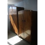 Two walnut wardrobes