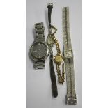 Gold ladies watch, gents Tissot etc.