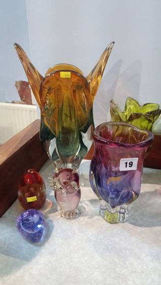 Assorted studio glass