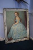 H G Polaine, oil on canvas, dated 1953, signed, 'Portrait of a seated lady'