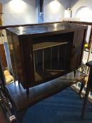 Tambour fronted record cabinet and a coffee table