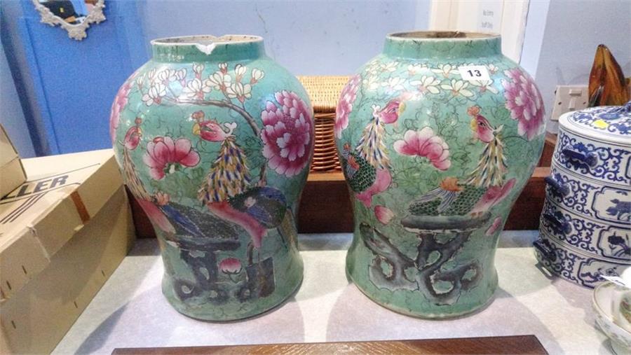 Pair of Chinese vases - Image 2 of 2