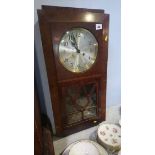 Deco walnut wall clock