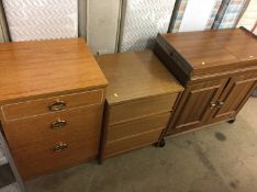 Two chest of drawers and a hostess trolley