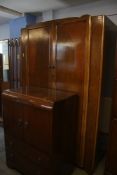 Oak wardrobe and a chest of drawers