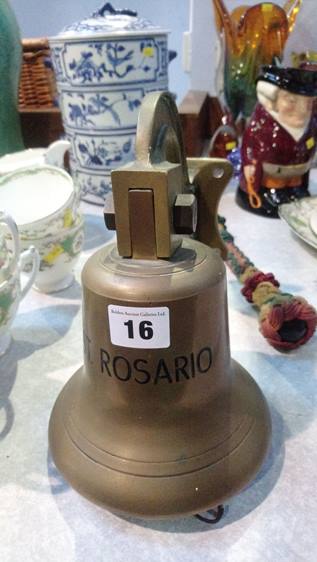 Brass ships bell 'Rosario' - Image 2 of 2