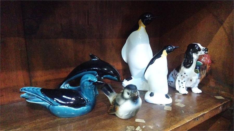 Assorted Poole and a Royal Doulton dog