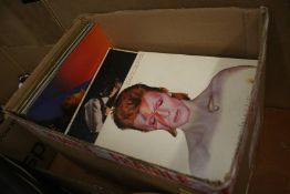 Box of assorted including various LPs including Bowie etc.