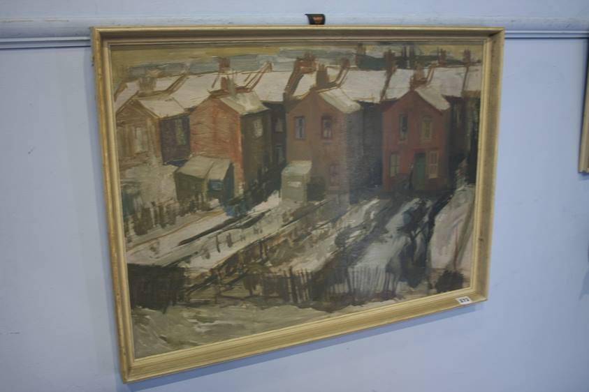 Marion Elizabeth Mayer, oil on board, 'View out of college window at Walthamstow', bears label to