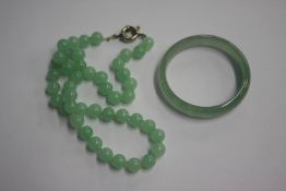 Jade bracelet and necklace