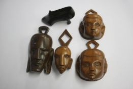 Various carved heads