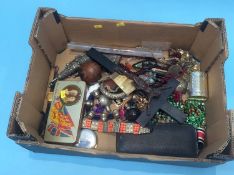 Box of assorted including jewellery, dog tags etc.