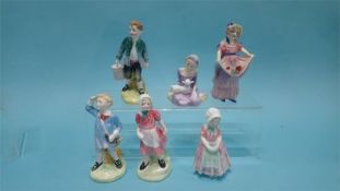 Six Royal Doulton figures