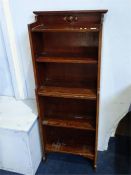 Narrow oak bookcase