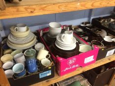 Assorted Denby etc. in three trays