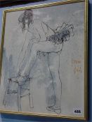 Bernard Dujons, oil on canvas, signed, 'Ballet Dancer', 45 x 37cm