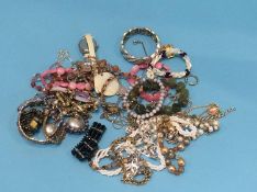 A quantity of costume jewellery, in one bag