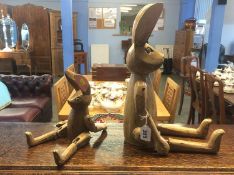 Two jointed model rabbits