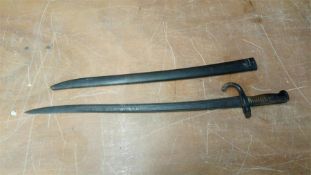 A Continental bayonet together with matching numbers scabbard