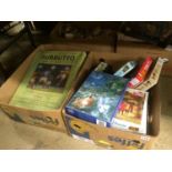 Two boxes including Subbuteo and puzzles