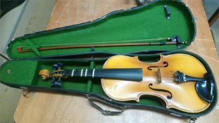 Violin, bow and case