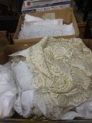 Two trays of linen