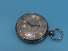 Silver pocket watch, with fusee movement