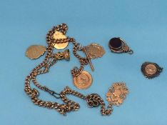 Two gold chains with various charms, approx. weight 162 grams