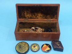 A jewellery box containing compacts etc.