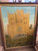 Oil on board, Durham Cathedral